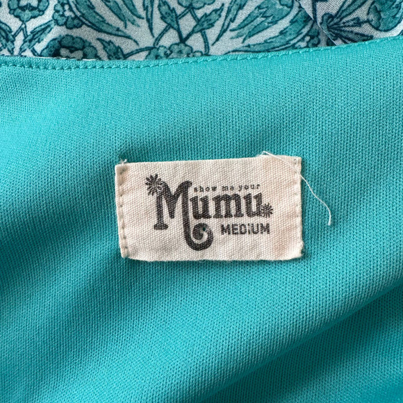 Show Me Your MuMu Portabella Crocheted Trim Swing Dress Turquoise Blue Revolve - Picture 5 of 7